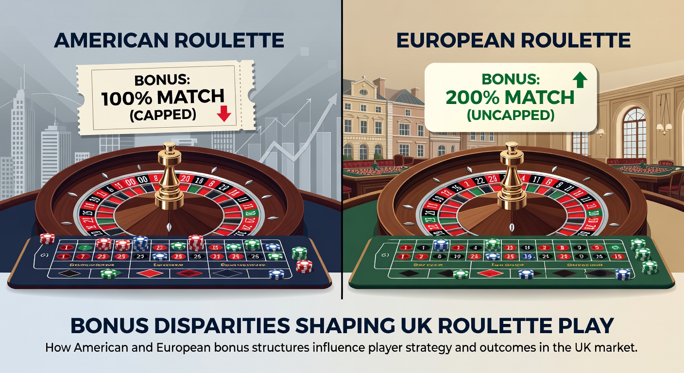 Comparison of American and European roulette wheels highlighting zero pockets and bonus icons
