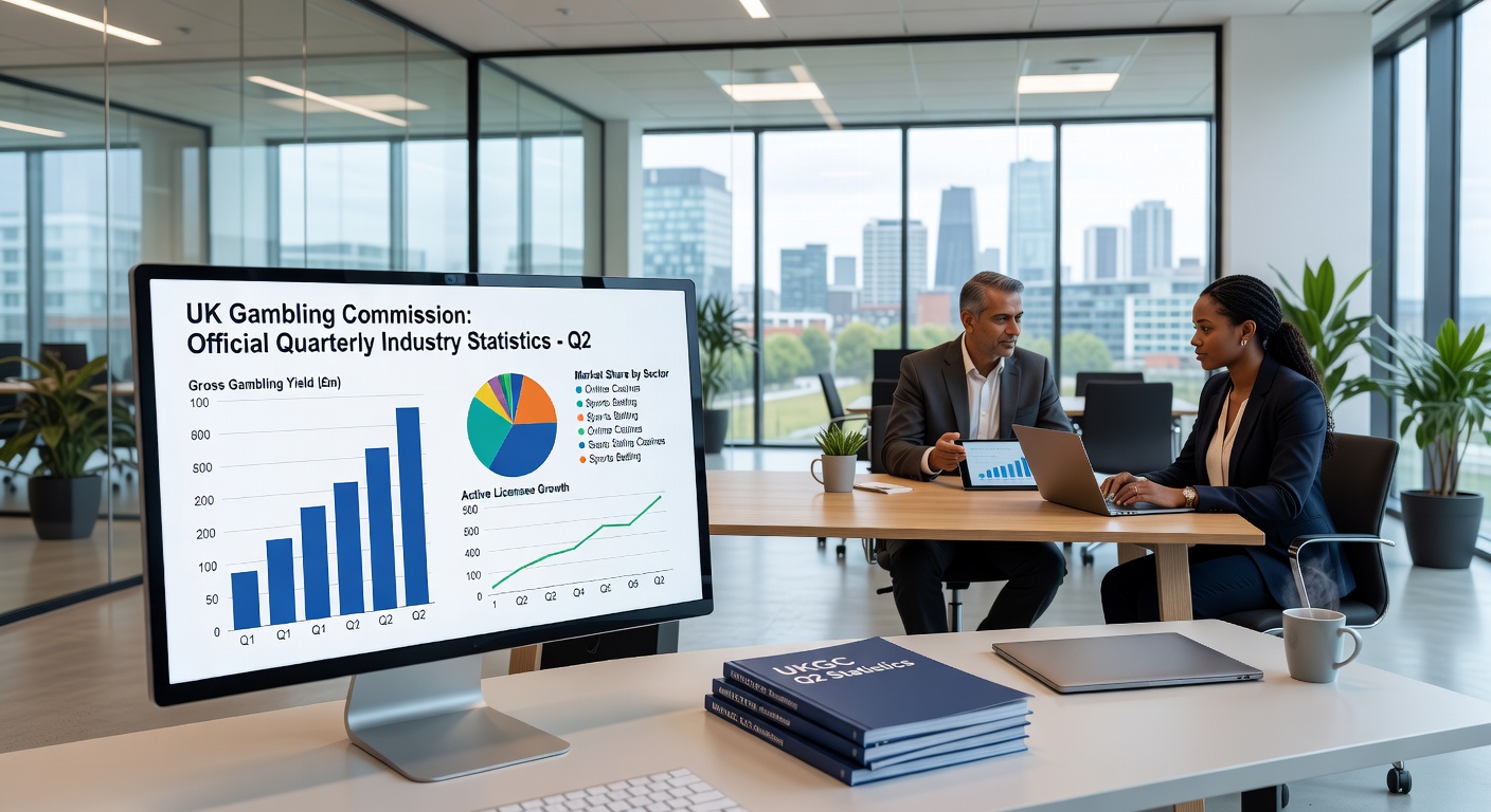 Infographic detailing remote GGY breakdown for casino, betting, and bingo in Q2 2025 UK gambling stats