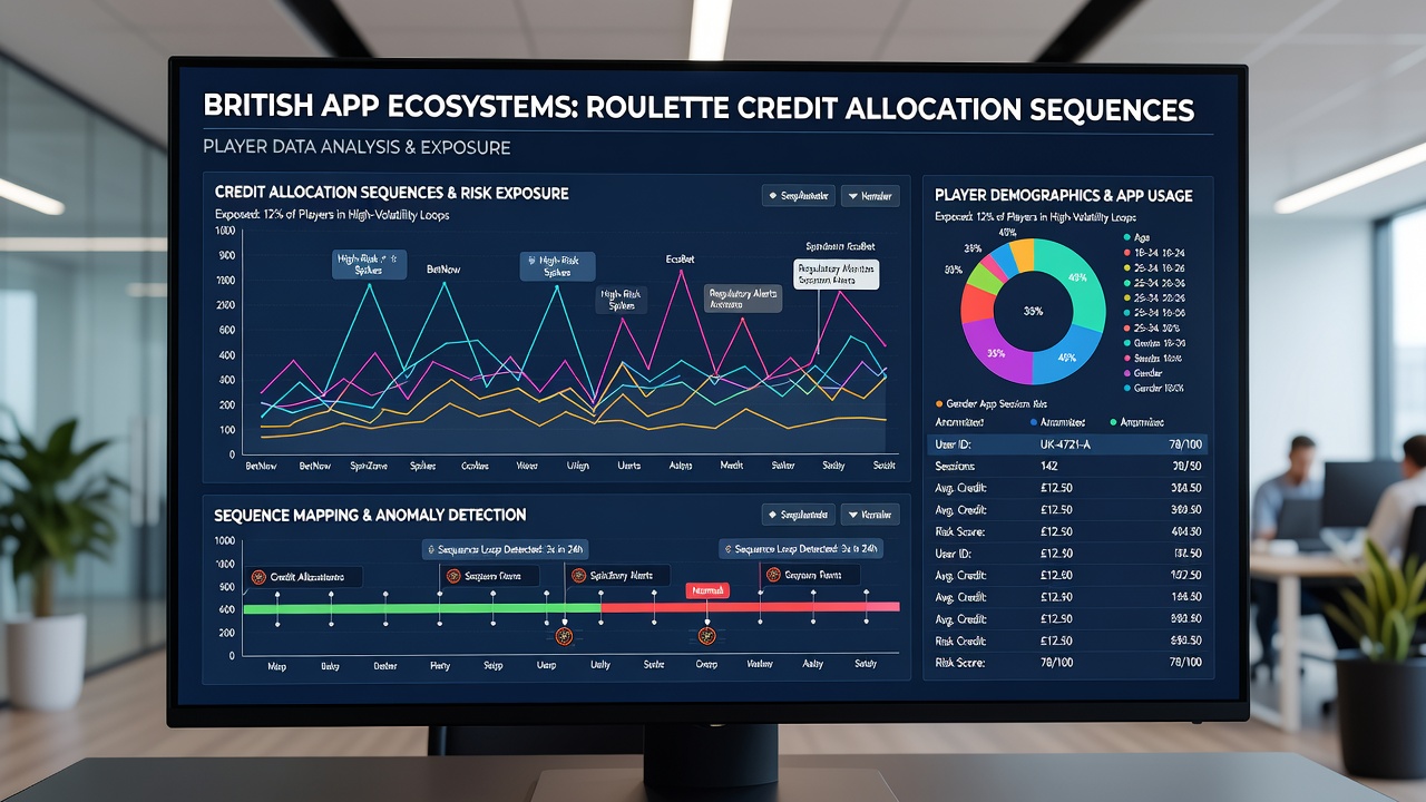 Detailed chart illustrating credit allocation sequences derived from player data in UK roulette apps