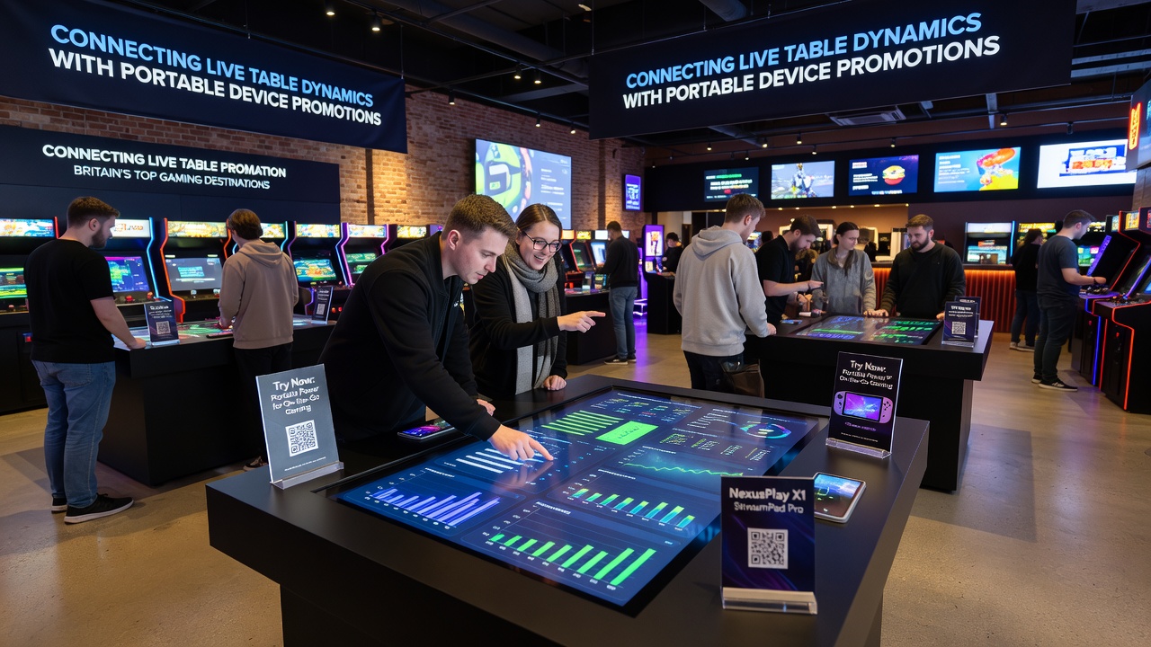 Mobile device interface showing live table promotions in a British casino setting