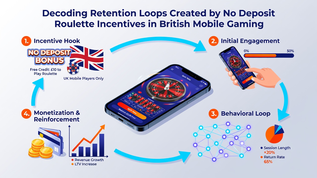Analytics dashboard showing player retention metrics for mobile roulette bonuses