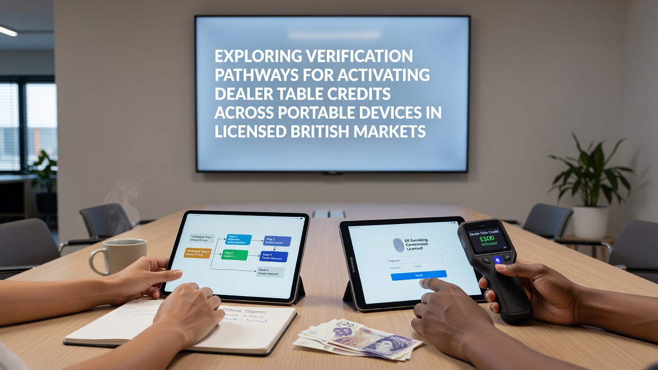 Mobile device displaying verification interface for dealer table credits in a licensed British gaming app