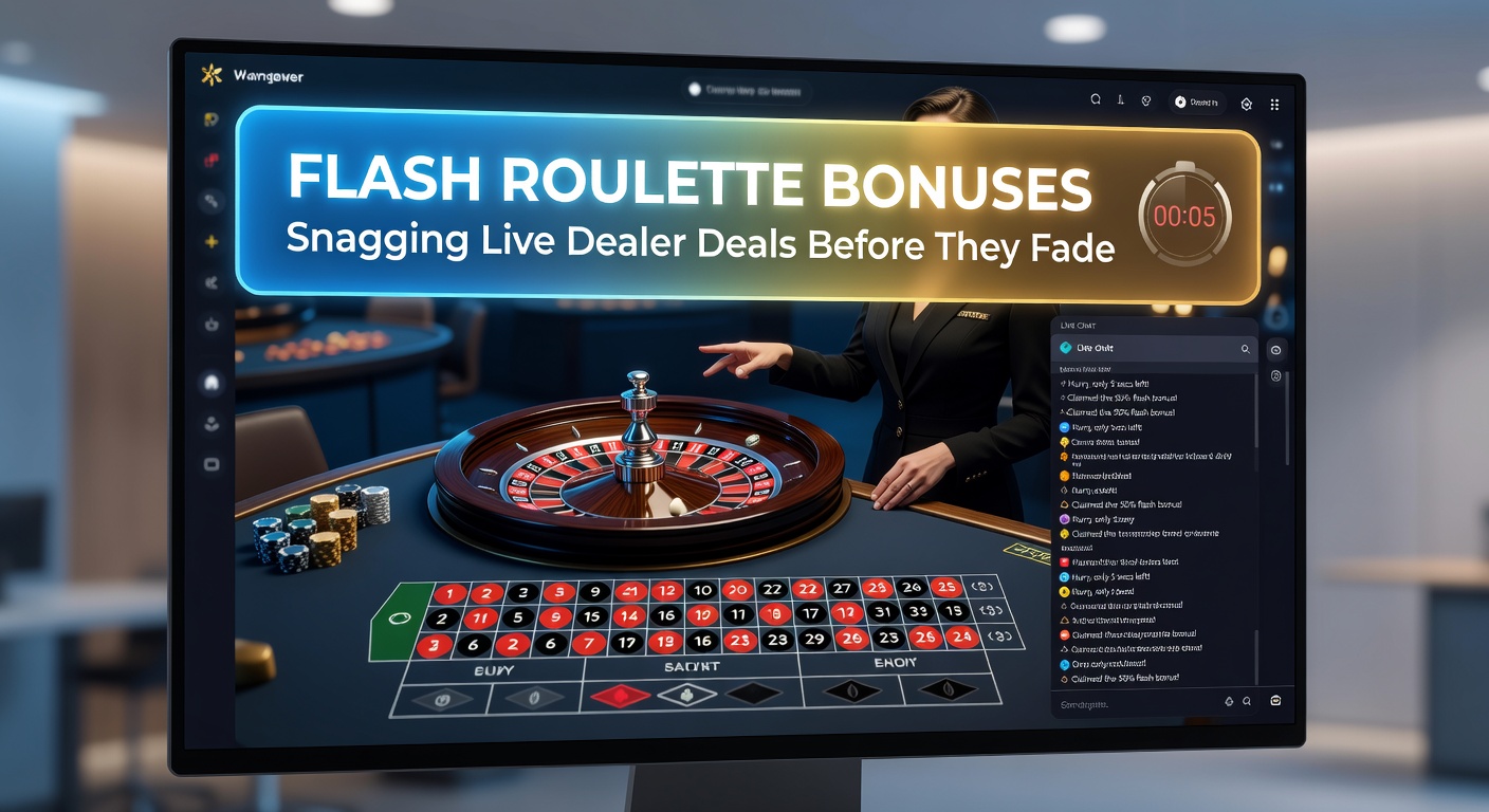 Close-up of a mobile screen showing a countdown timer for a live roulette flash bonus, with dealer visible and bonus terms scrolling below
