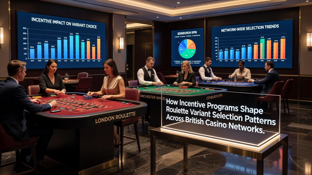 British casino roulette tables with incentive program displays and player activity patterns