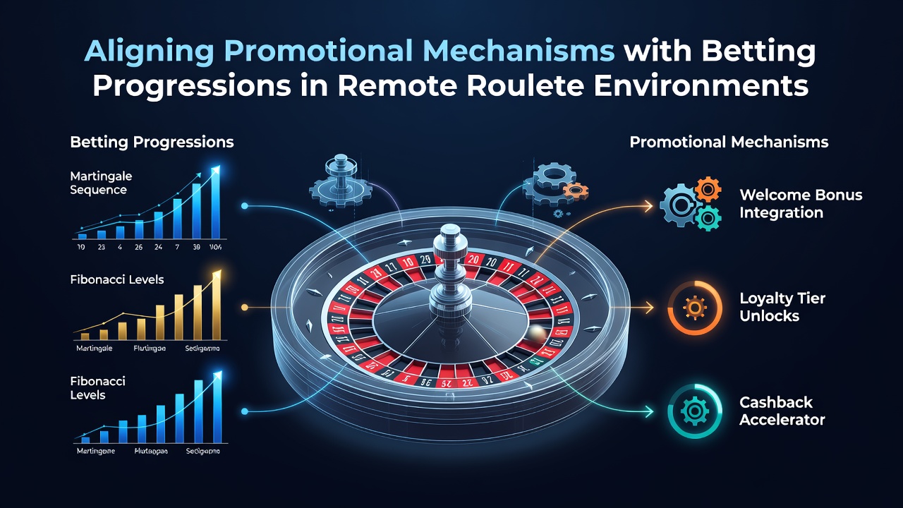 Digital roulette interface showing promotional overlays and betting progression indicators on a remote platform
