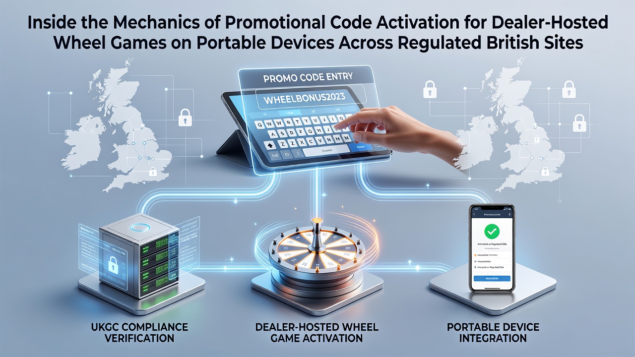 Mobile device displaying dealer-hosted roulette wheel interface with promotional code entry field