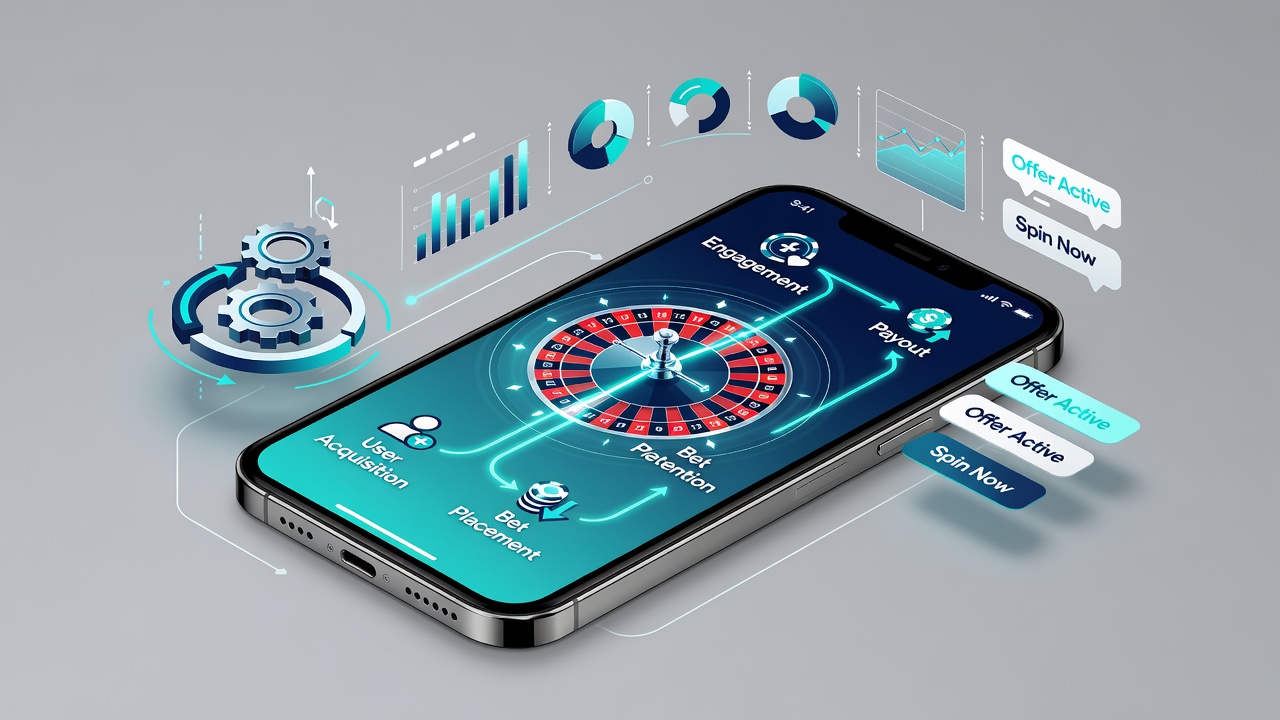 Smartphone screen displaying roulette game interface with active bonus indicators and lifecycle timers