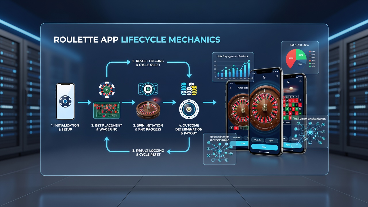 Mobile app dashboard showing roulette offer timeline with stages from activation to expiration