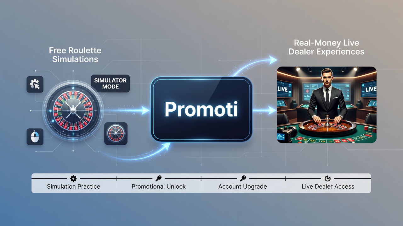 Live dealer roulette table with professional croupier and digital overlay showing promotional code activation screen
