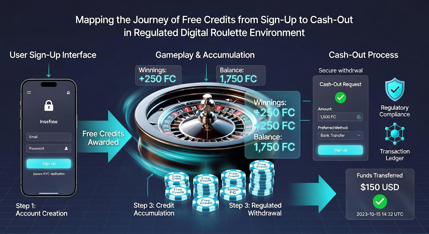 Roulette wheel and betting interface illustrating credit wagering progress in a licensed digital environment
