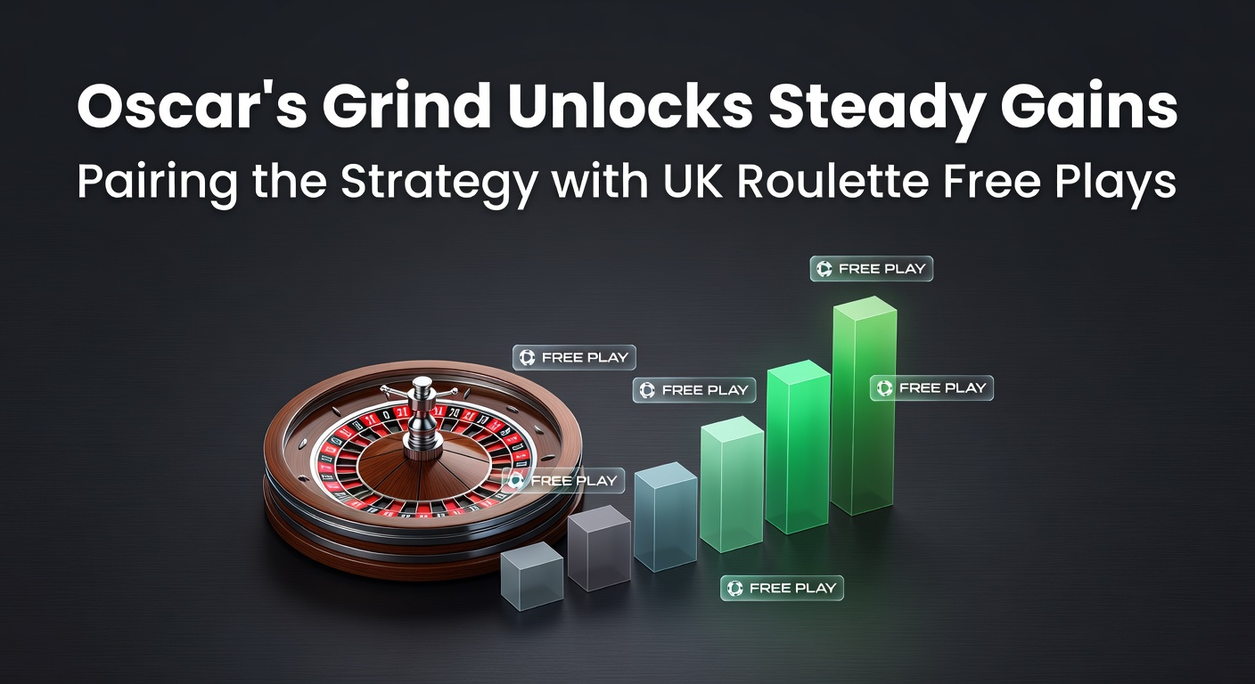 Visual representation of Oscar's Grind betting progression on a roulette table, highlighting steady chip stacks from free play sessions