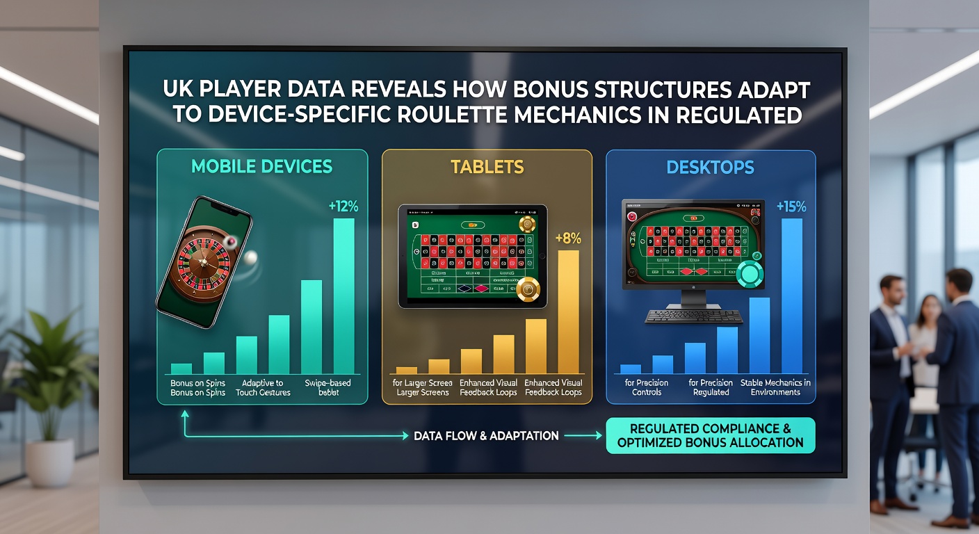 Analytics dashboard displaying UK roulette bonus performance metrics segmented by mobile, tablet, and desktop devices