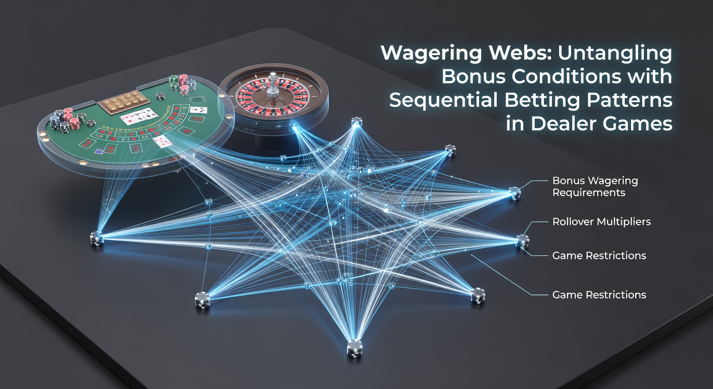 Close-up of a dealer's hands shuffling cards amid glowing digital bonus trackers, symbolizing patterned wagering in live sessions